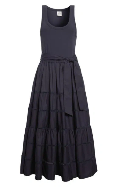 Cinq À Sept Zuri Sleeveless Tiered Maxi Dress In Blue