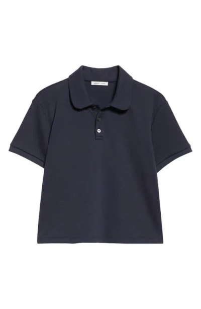 Sandy Liang Louise Piqué Polo In Black