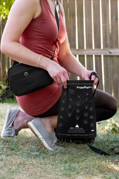 Puppington Walk Star Kit 3-in-1 Dog Walk Bag, Bowl, & Leash Plus Matching 90 Refill Dog Poop Bags