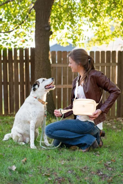 Puppington Walk Star Kit 3-in-1 Dog Walk Bag, Bowl, & Leash Plus Matching 90 Refill Dog Poop Bags