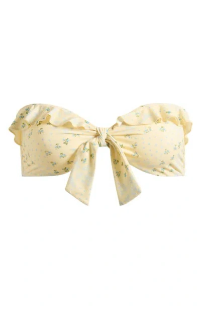 Pacsun Ruffle Bandeau Bikini Top In Yellow