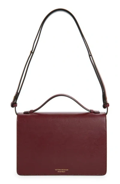 Victoria Beckham Dorian Bordeaux Shoulder Bag With Adjustable And Removable Shoulder Strap And Logo Plaque On The Fro In Burgundy