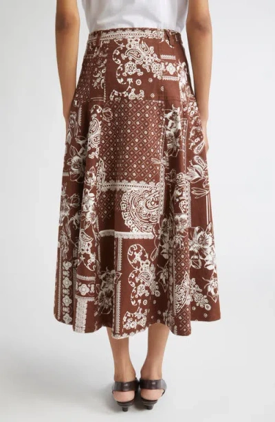 Cinq À Sept Print A-line Midi Skirt