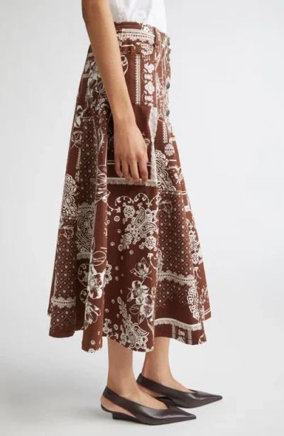 Cinq À Sept Print A-line Midi Skirt