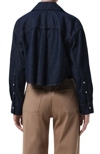 Citizen Of Humanity Citizens Of Humanity Ana Crop Denim Button-up Shirt In Black