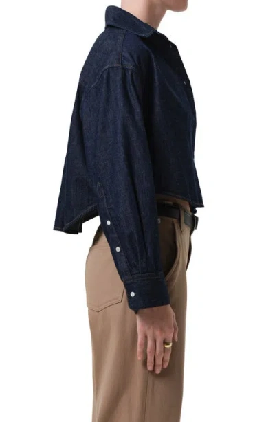 Citizen Of Humanity Citizens Of Humanity Ana Crop Denim Button-up Shirt In Black