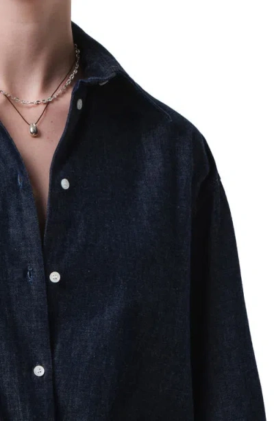 Citizen Of Humanity Citizens Of Humanity Ana Crop Denim Button-up Shirt In Black