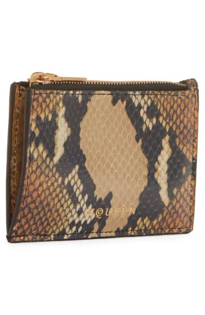 Alexander Mcqueen Mcqueen Python Print Calfskin Leather Zip Card Holder