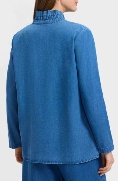 Foxcroft Carolina Denim Button-up Shirt In Blue