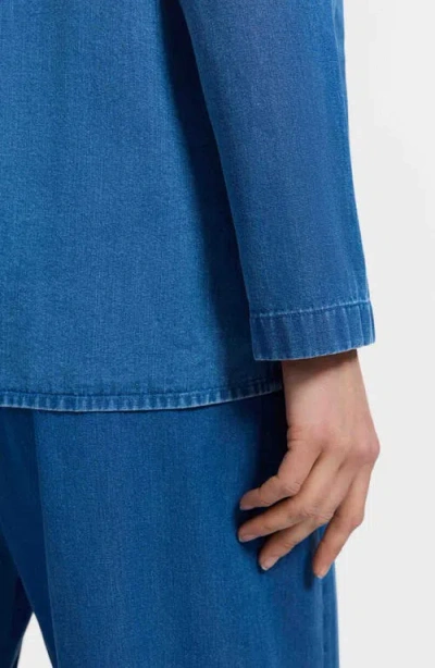 Foxcroft Carolina Denim Button-up Shirt In Blue