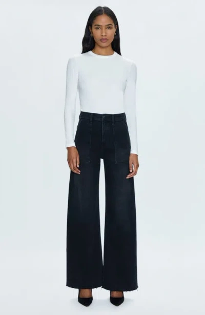 Pistola Penny Utility Wide Leg Jeans In Collins In Black