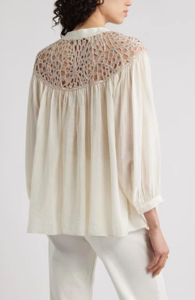 Nordstrom Open Stitch Top In White