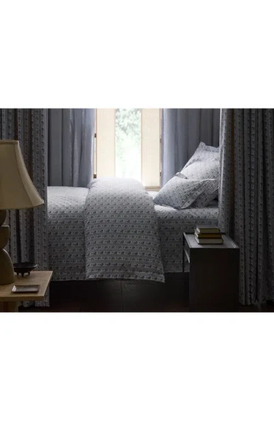 Matouk Cabanon Stripe 500 Thread Count Cotton Percale Flat Sheet In Blue