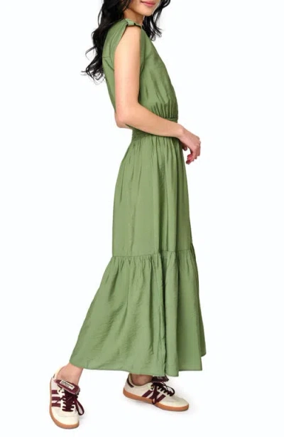 Gibsonlook Bohemian Smock Waist Maxi Dress In Green