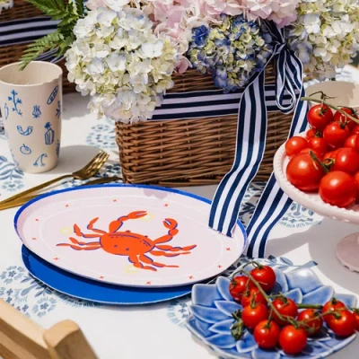 Jollity & Co . Le Dinner Crab Platter Plates