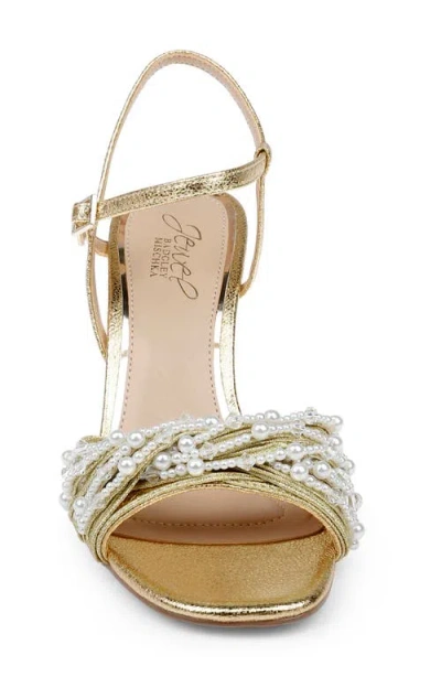 Jewel Badgley Mischka Fanny Ankle Strap Sandal In Gold