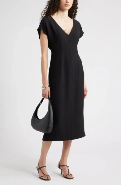 Nordstrom Textured Sheath Midi Dress In Black