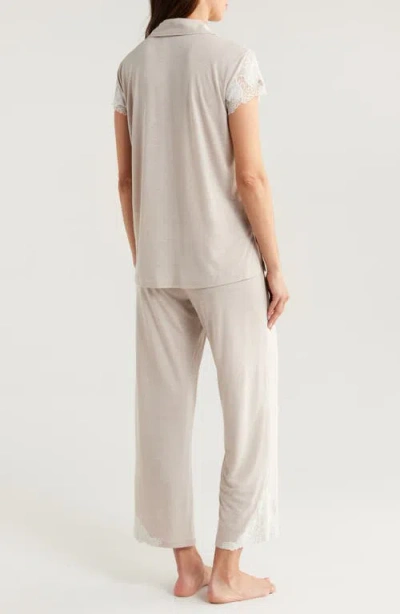 Natori Shangri-lace Short Sleeve Shirt & Pants Pajama 2-piece Set