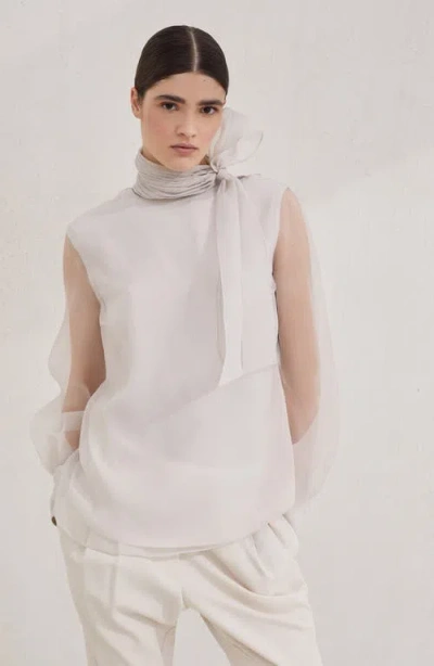 Brunello Cucinelli Pussybow Blouse With Monili