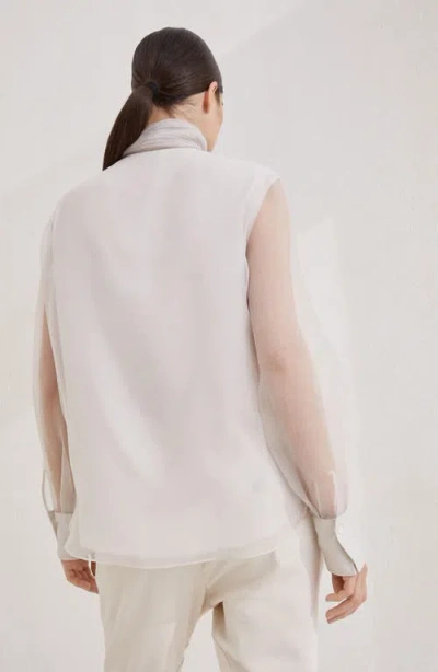 Brunello Cucinelli Pussybow Blouse With Monili