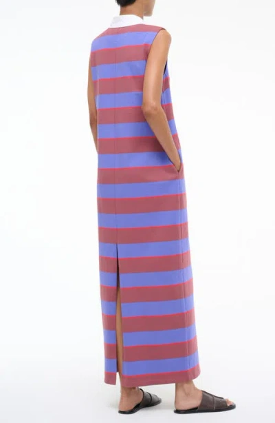 Staud Julius Sleeveless Polo Maxi Dress In Purple