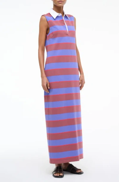 Staud Julius Sleeveless Polo Maxi Dress In Purple