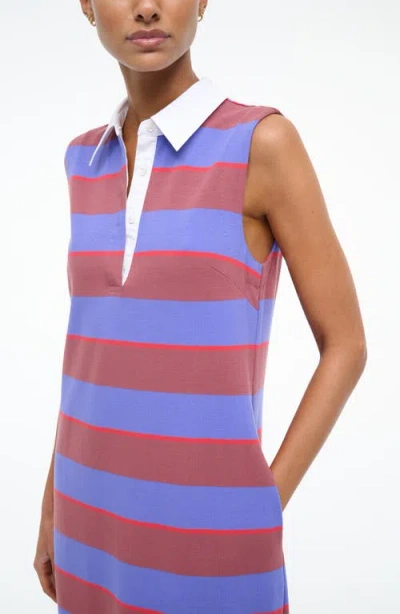 Staud Julius Sleeveless Polo Maxi Dress In Purple
