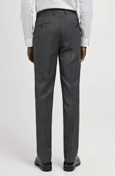 Mango Slim Fit Tech Fabric Pants In Black