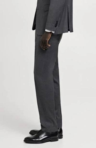 Mango Slim Fit Tech Fabric Pants In Black