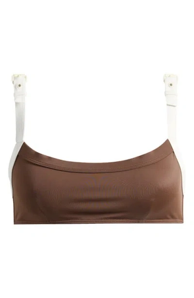 Pacsun Belt Buckle Bikini Top In Brown