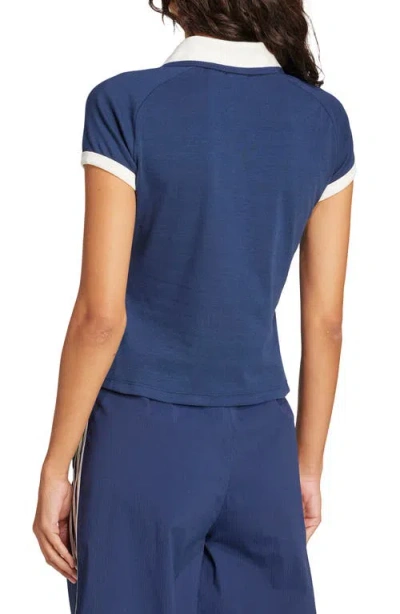 Adidas Originals Adidas Trefoil Logo Stretch Cotton Piqué Polo In Blue