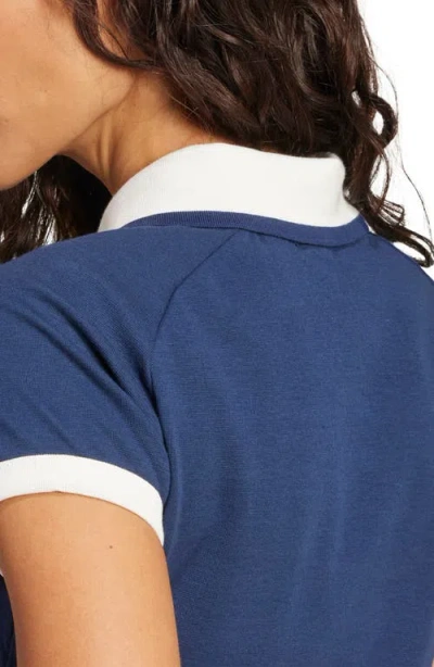 Adidas Originals Adidas Trefoil Logo Stretch Cotton Piqué Polo In Blue