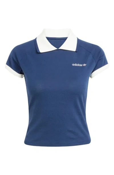 Adidas Originals Adidas Trefoil Logo Stretch Cotton Piqué Polo In Blue