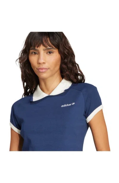 Adidas Originals Adidas Trefoil Logo Stretch Cotton Piqué Polo In Blue
