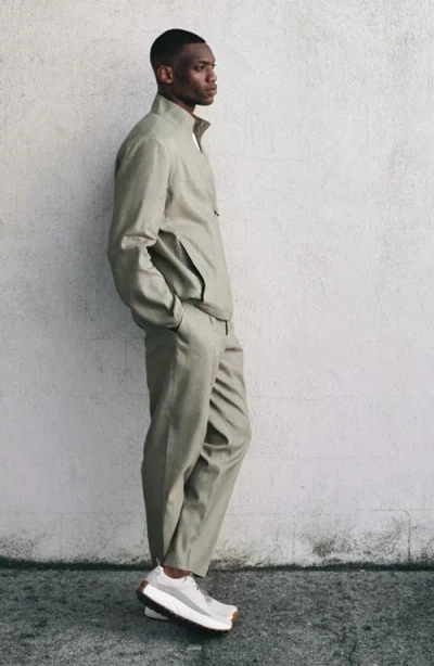 Mango Men's Pleated Linen Pants In Green