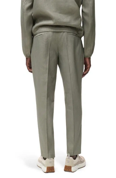 Mango Men's Pleated Linen Pants In Green