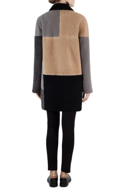 Akris Punto Colorblock Reversible Genuine Shearling Coat