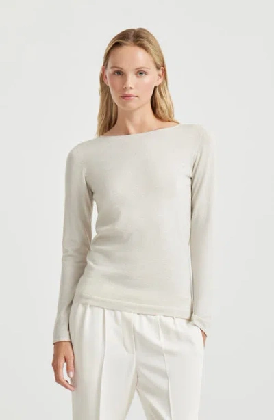 Brunello Cucinelli Sparkling Sweater In White
