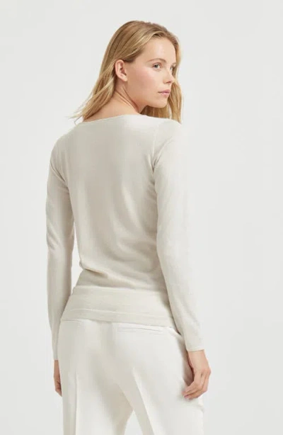 Brunello Cucinelli Sparkling Sweater In White