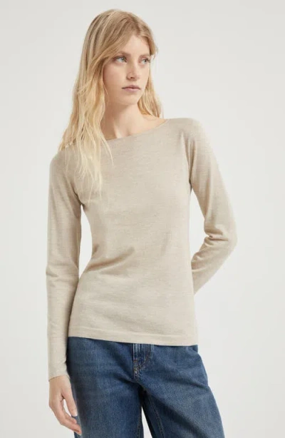 Brunello Cucinelli Cashmere And Silk-blend Sweater In Neutral
