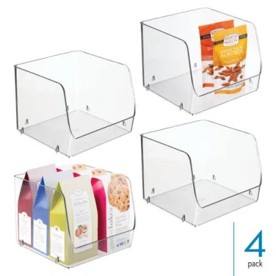 Linus Stackable Open-front Storage Bins For Kitchen And Pantry Organization In Transparent