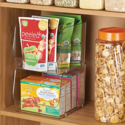 Linus Stackable Open-front Storage Bins For Kitchen And Pantry Organization In Transparent