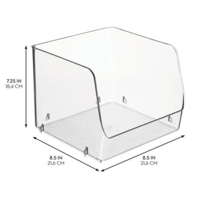 Linus Stackable Open-front Storage Bins For Kitchen And Pantry Organization In Transparent