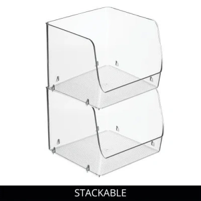 Linus Stackable Open-front Storage Bins For Kitchen And Pantry Organization In Transparent