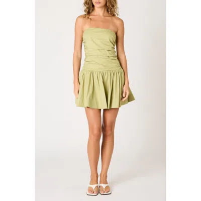 Nia Currant Strapless Cotton Minidress