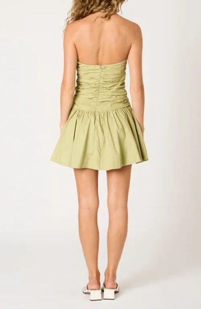Nia Currant Strapless Cotton Minidress