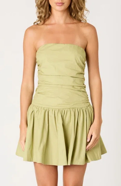 Nia Currant Strapless Cotton Minidress