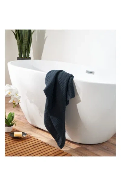 Uchino Waffle Twist 6-piece Cotton Bath Towel In Blue