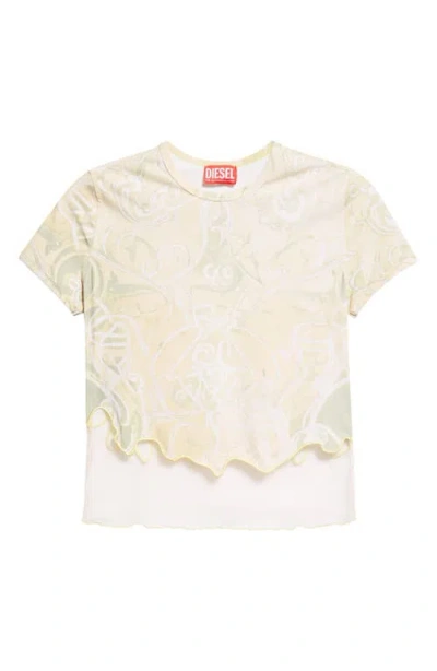 Diesel T-inlay T-shirt In Multi