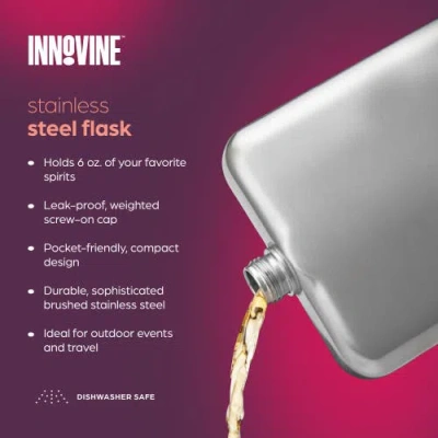 Innovine Brushed Stainless Steel Flask